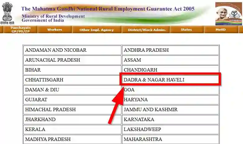 Dadra & Nagar Haveli NREGA Job Card State Wise 2025