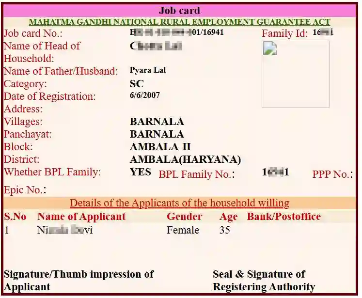 Haryana NREGA Job Card Online 2025