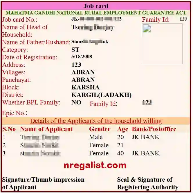 Ladakh NREGA Job Card Online 2025