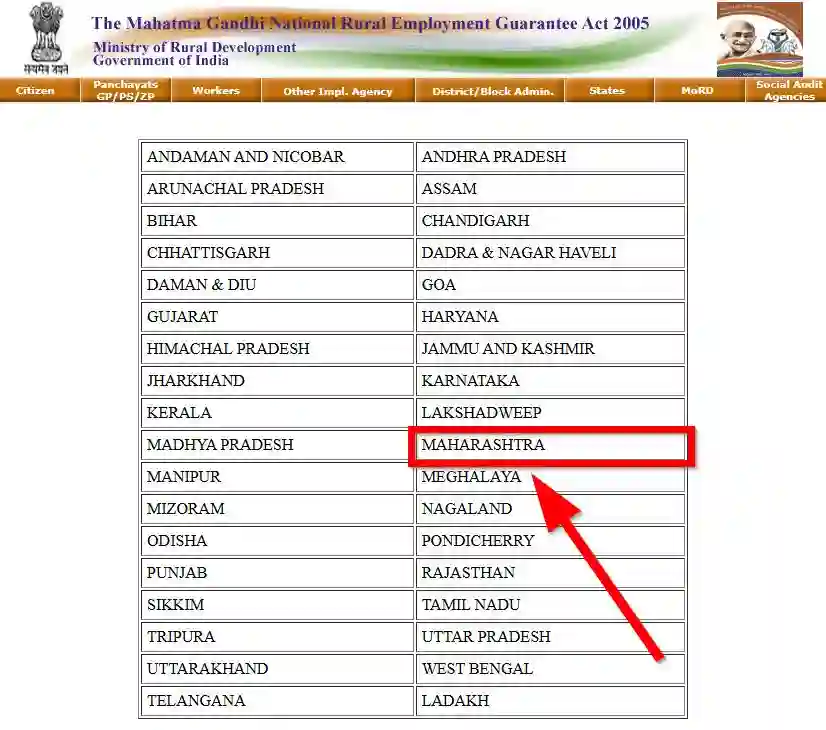 Maharashtra NREGA Job Card State Wise 2025