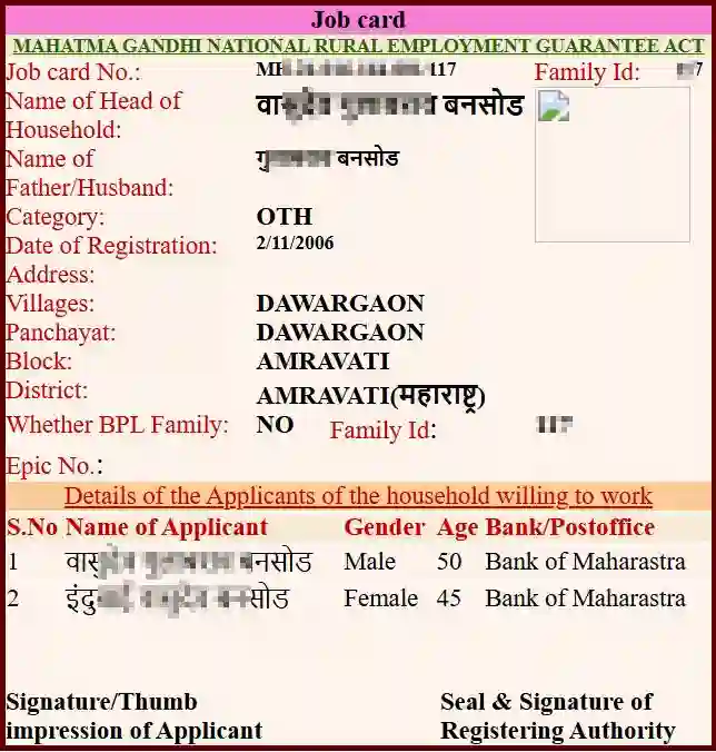 Maharashtra NREGA Job Card Online 2025