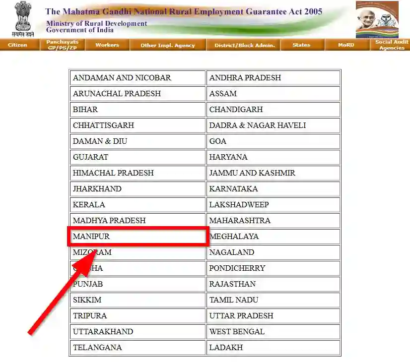Manipur NREGA Job Card State Wise 2025