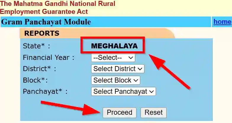 Meghalaya NREGA Job Card Gram Panchayat Module 2025