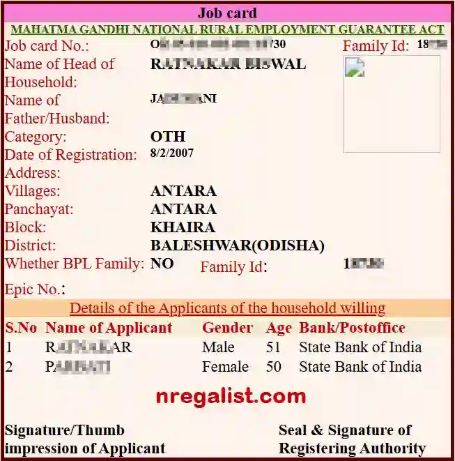 Odisha NREGA Job Card Online 2025