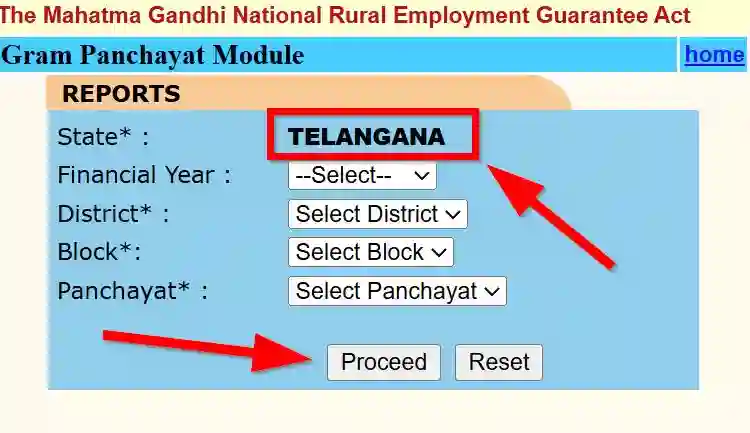 Telangana NREGA Job Card Gram Panchayat Module 2025